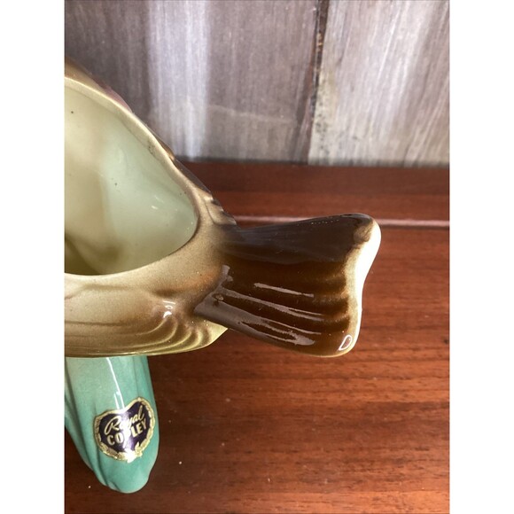 ROYAL COPLEY Bird Planter WREN/SPARROW Sitting On Branch Original Sticker Nice! - Picture 8 of 12